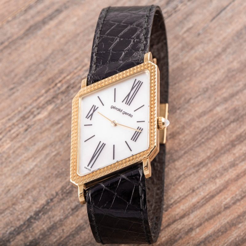 Gerald Genta ASSIMETRIC MOP DIAL BOX AND PAPERS