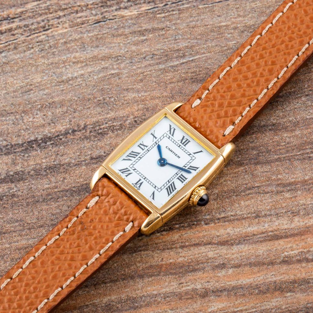 Cartier Tank Classic Paris Yellow Gold White Roman Dial Ladies Watch