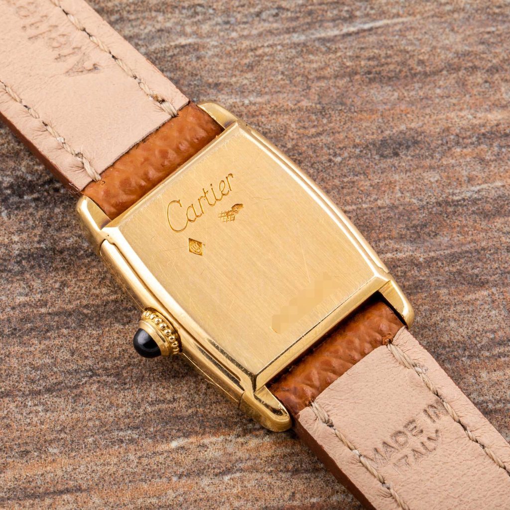 Cartier Tank Classic Paris Yellow Gold White Roman Dial Ladies Watch