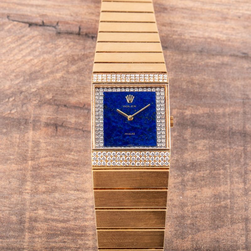 Rolex KING MIDAS REF. 4611 LAPIS DIAMOND DIAL WITH DIAMOND BEZEL