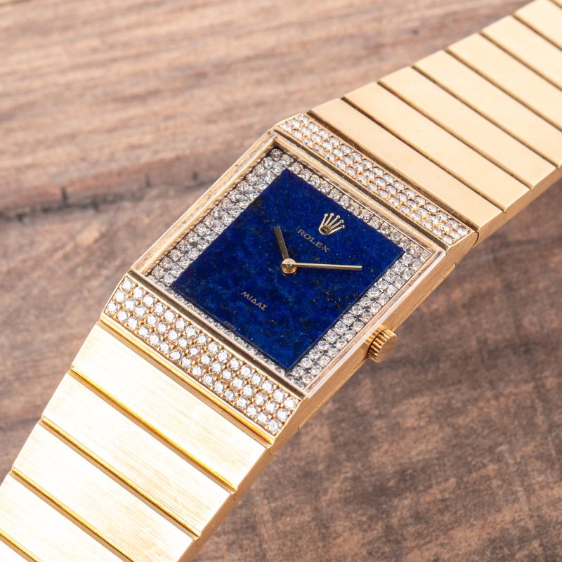 Rolex KING MIDAS REF. 4611 LAPIS DIAMOND DIAL WITH DIAMOND BEZEL