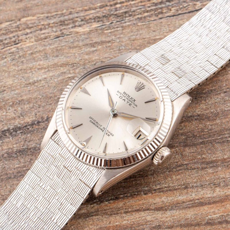 Rolex OYSTER DATE REF. 6627 31MM WHITE GOLD BRICK BRACELET