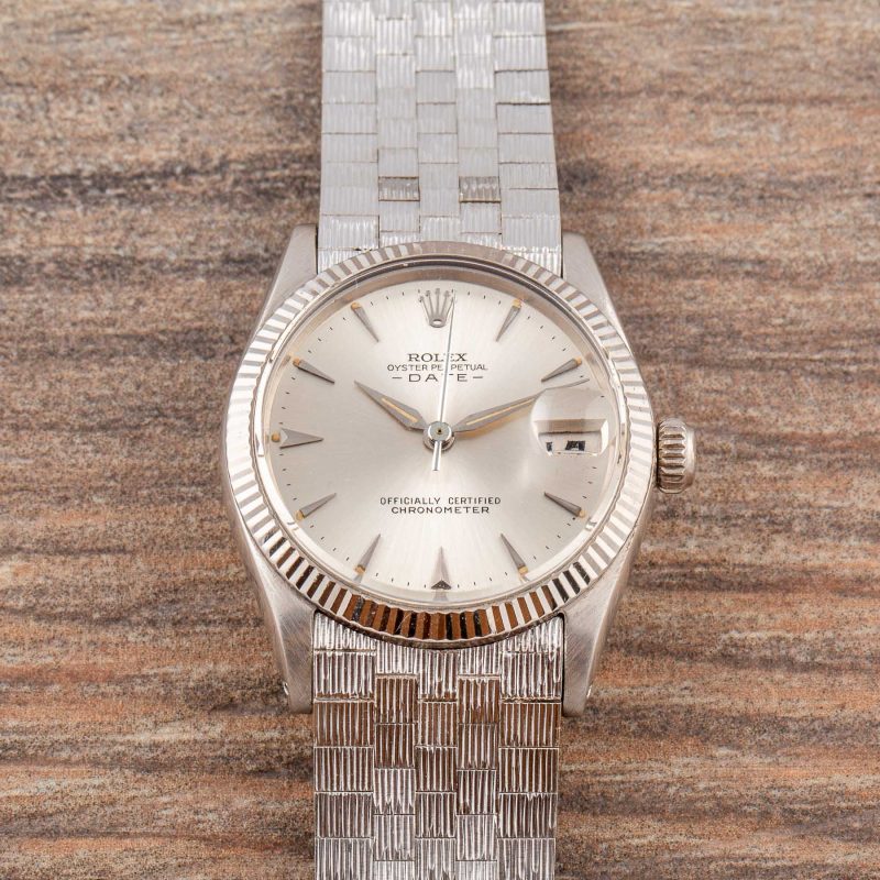 Rolex OYSTER DATE REF. 6627 31MM WHITE GOLD BRICK BRACELET