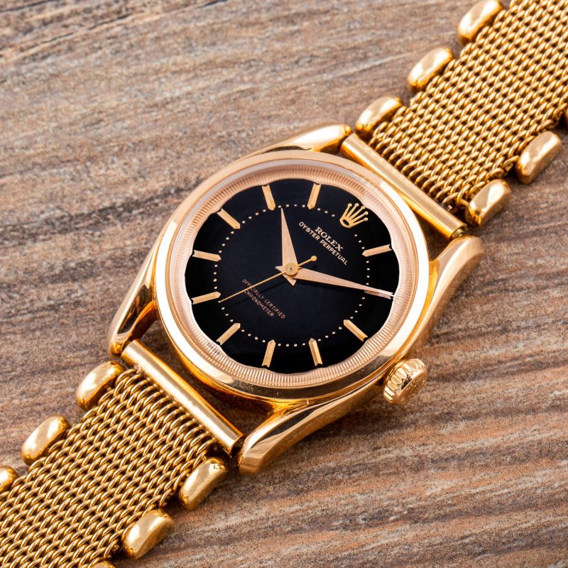 Rolex BOMBAY ROSE GOLD BLACK DIAL REF. 6090