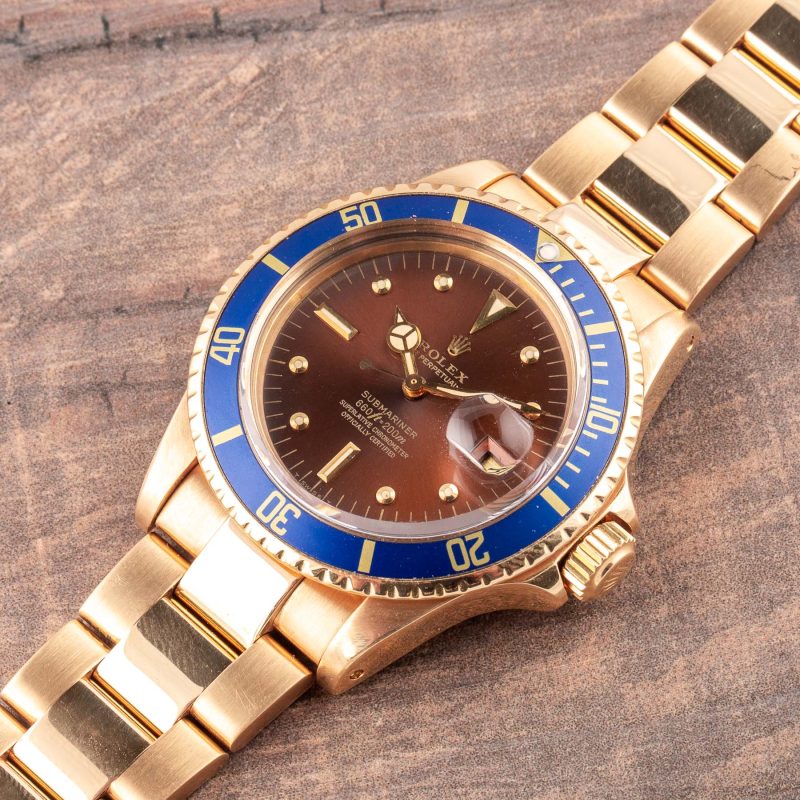 Rolex SUBMARINER REF. 1680 YELLOW GOLD CARAMEL DIAL