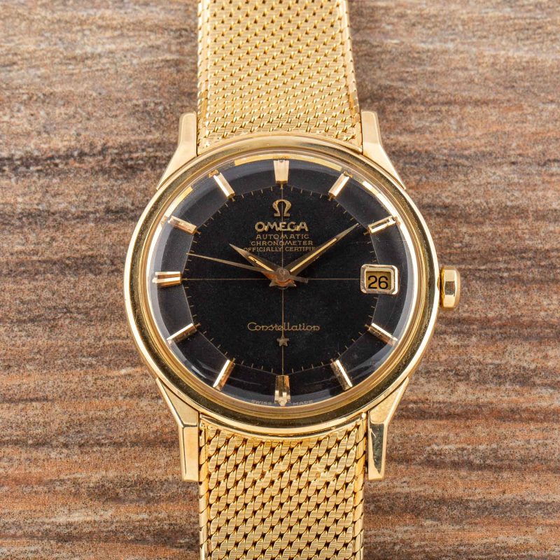 Omega CONSTELLATION REF. 168005 14KT BLACK DIAL ORIGINAL BOX