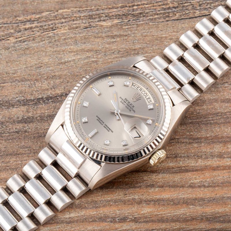 Rolex DAYDATE REF. 1803 DIAMOND DIAL WHITE GOLD D’AGOSTO BRACELET