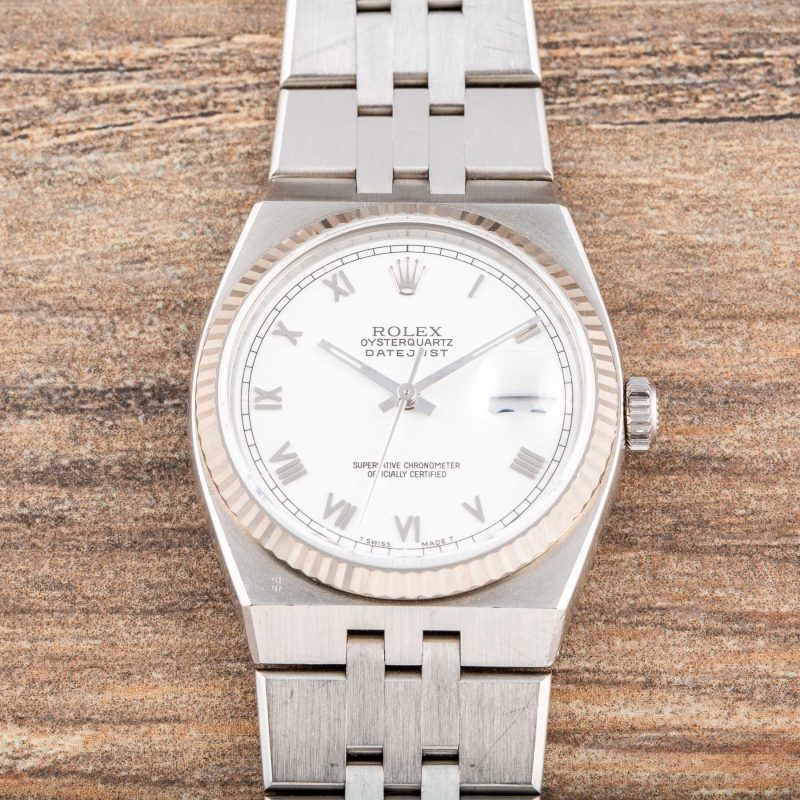 Rolex DATEJUST OYSTERQUARTZ REF. 17014 WHITE DIAL WITH PAPERS