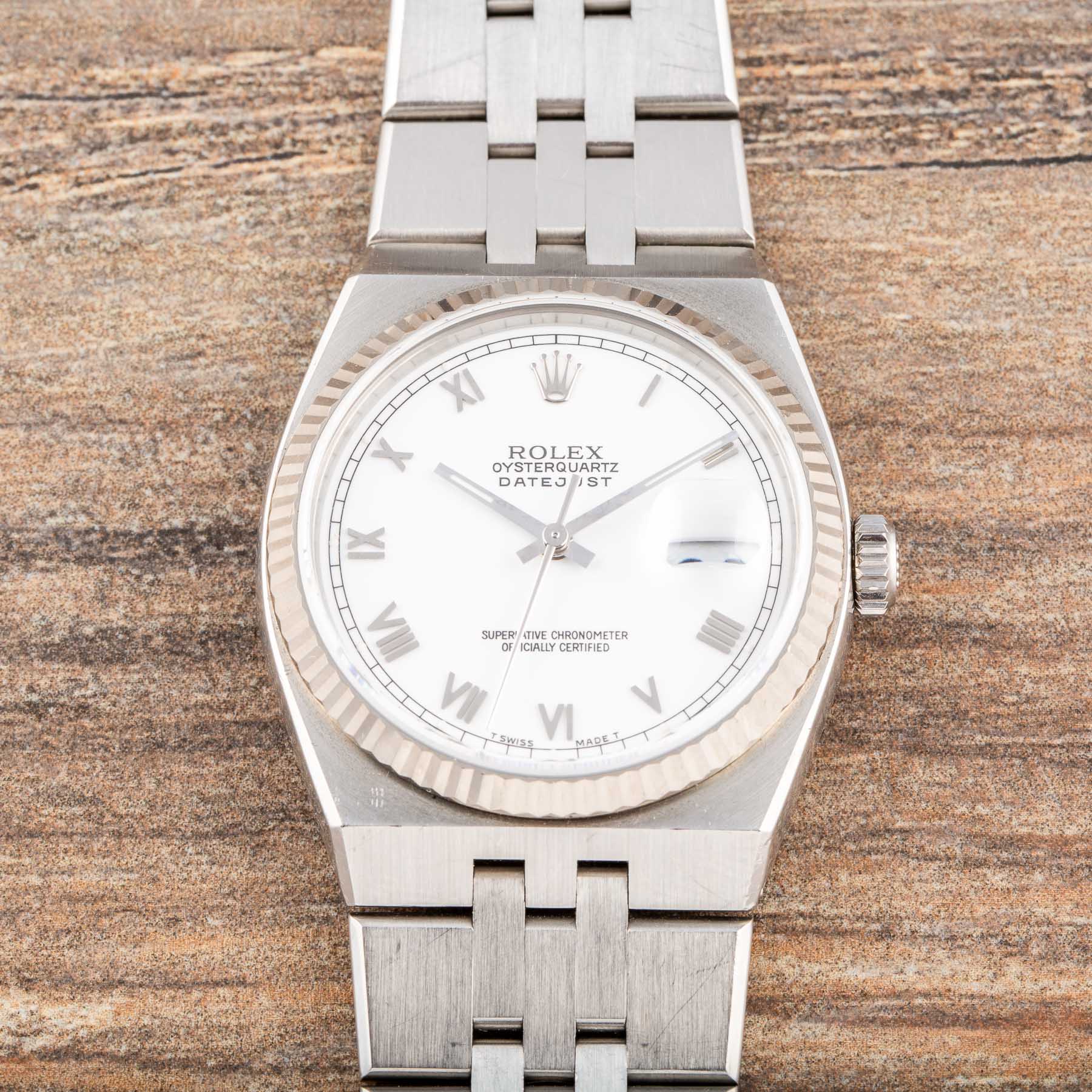 Caso Watches | DATEJUST OYSTERQUARTZ REF. 17014 WHITE DIAL WITH PAPERS ...