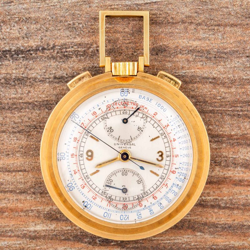 Universal Geneve CHRONOGRAPH POCKET DESK WATCH YELLOW GOLD