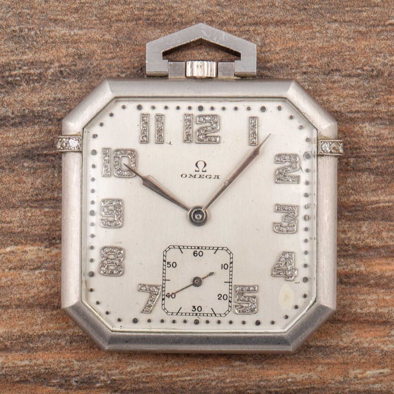 Omega POCKET WATCH IN PLATINUM WITH DIAMONDS￼
