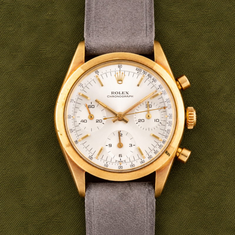 Rolex PRE-DAYTONA 6238 YELLOW GOLD 18KT SILVER DIAL