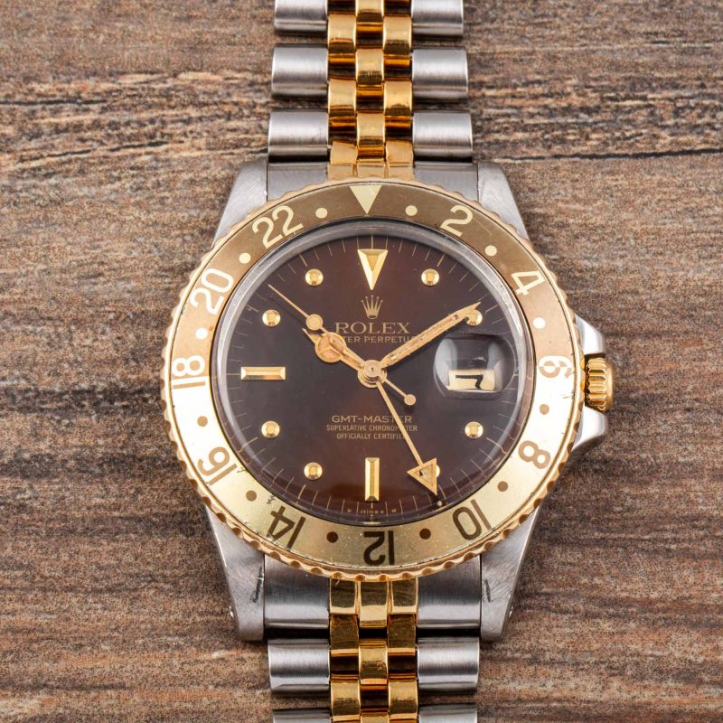 Rolex GMT MASTER REF. 16753 “ROOT BEER” STEEL AND YELLOW GOLD 