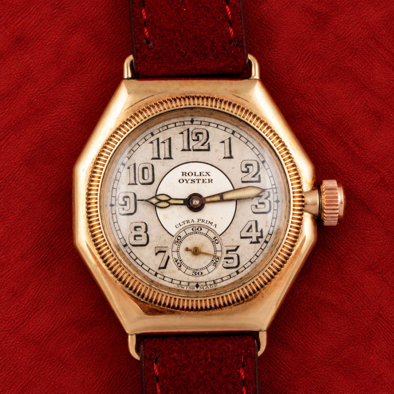 Rolex EARLY OYSTER ULTRA PRIMA WITH OCTAGONAL CASE IN YELLOW GOLD